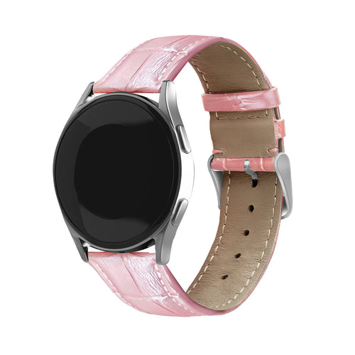 Correa cuero cocodrilo granulado Amazfit Bip U (Pro) (rosa)