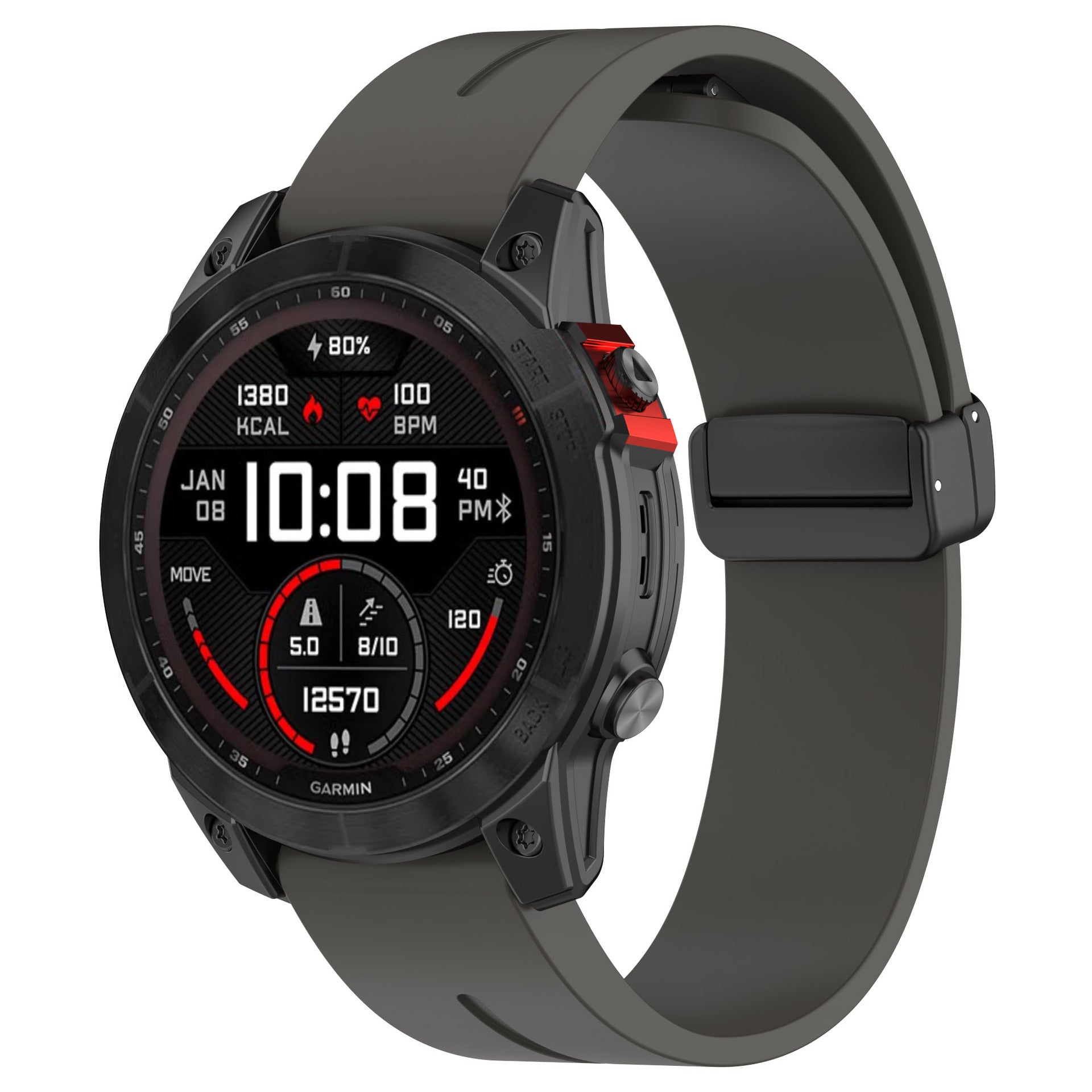 Garmin Tactix 7 Pro D-Buckle Silicone Strap (Dark Grey)