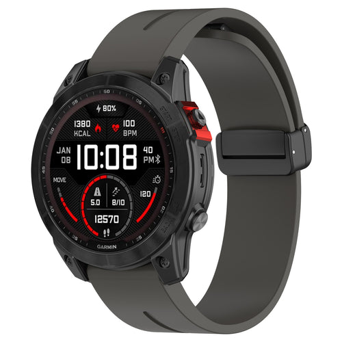 Correa silicona con hebilla-D Garmin Instinct E - 45mm (gris oscuro)