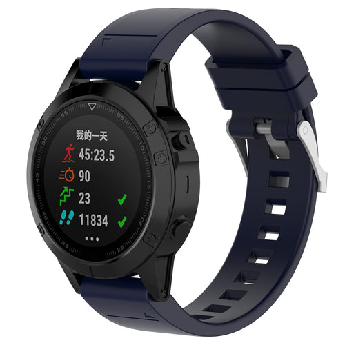 Garmin Fenix 7s Glossy Silicone Strap (Dark Blue)