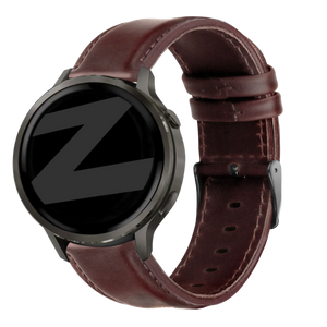 Bandz Garmin Vivoactive 5 Leather Strap 'Classic' (Dark Brown)