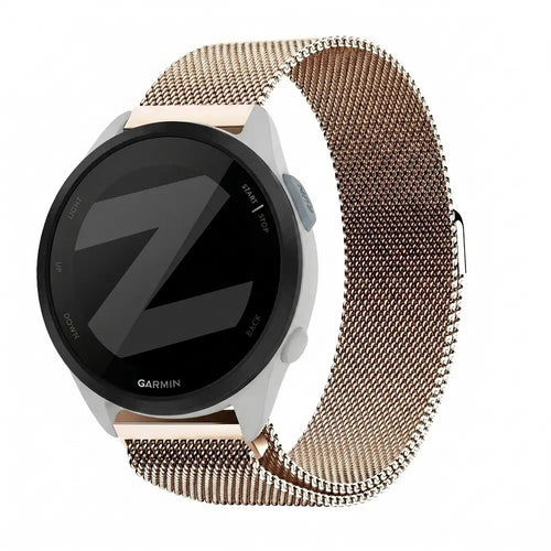 Bandz Garmin Forerunner 165 Milanese Loop Strap (Rose Gold)