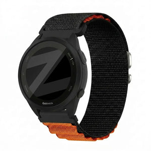 Bandz Garmin Forerunner 165 Alpine Nylon Strap (Black/Orange)