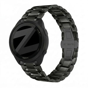 Bandz Garmin Forerunner 165 Steel Link Strap 'Deluxe' (Black)
