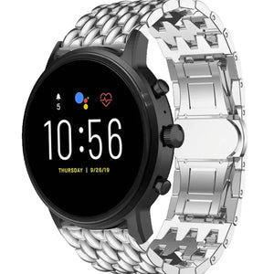 Steel Dragon Strap, on a watch, 3/4 front view