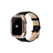 Reqior Funda de metal con correa de cuero Apple Watch 45mm (rosa dorado/negro)
