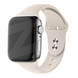 Dual Snap Silicone Strap, starlight, on a watch, 3/4 front view
