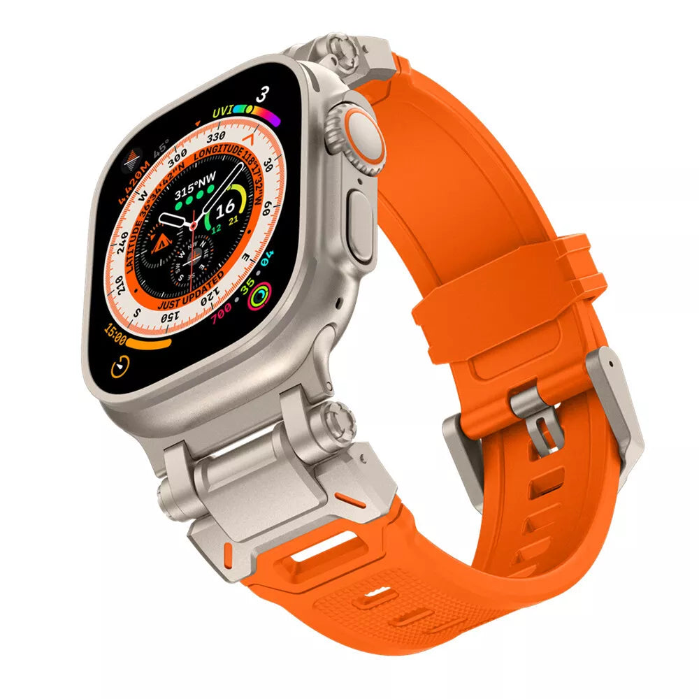 Silicone Strap 'Explorer', on a watch, 3/4 front view