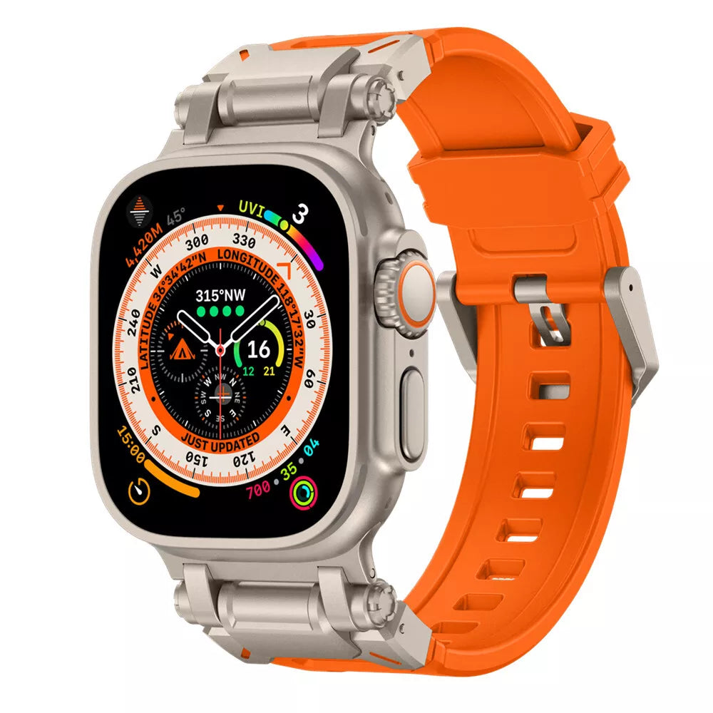 Silicone Strap 'Explorer', on a watch, 3/4 front view