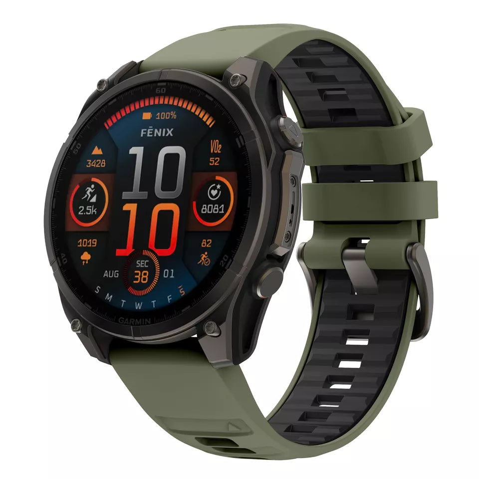 Correa deportiva con hebilla Garmin Fenix 8 Pro - 51mm (verde oliva/negro)