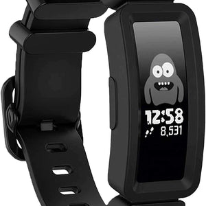 Silicone Strap, black, on a watch, 3/4 front view