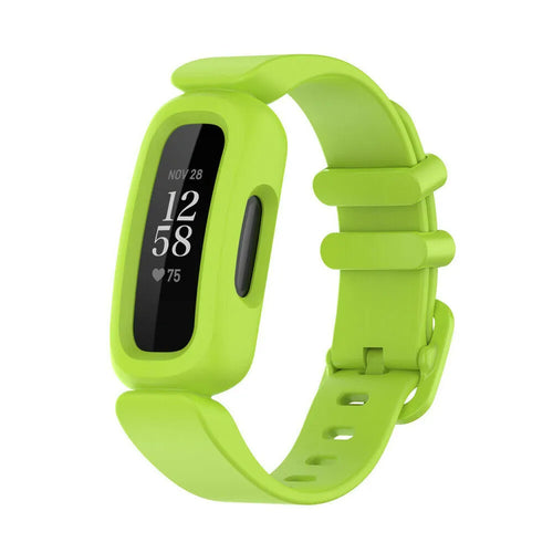 Silicone Strap, light green, on a watch, 3/4 front view