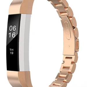 Steel Strap, rose gold, on a watch, 3/4 front view