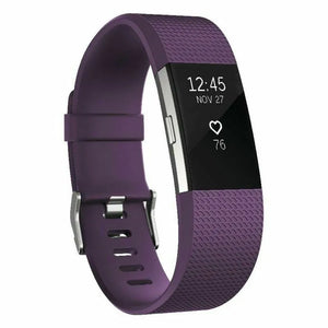 Silicone Strap, purple, on a watch, 3/4 front view