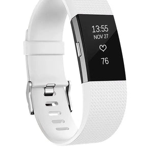 Silicone Strap, white, on a watch, 3/4 front view