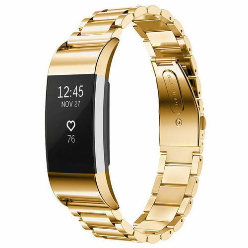Steel Strap, gold, on a watch, 3/4 front view