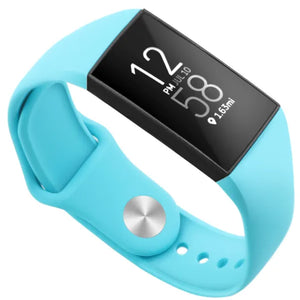 Silicone Sport Strap, on a watch, 3/4 front view
