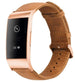 Correa cuero Fitbit Charge 3 con círculo rosa (marrón)