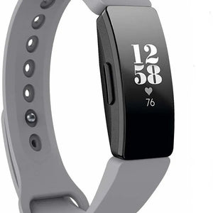Silicone Strap, grey, on a watch, 3/4 front view