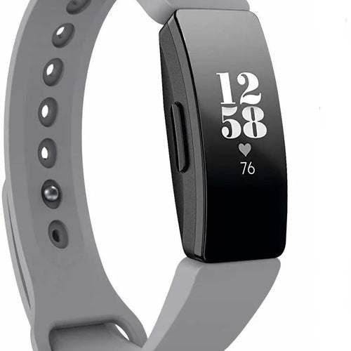 Silicone Strap, grey, on a watch, 3/4 front view