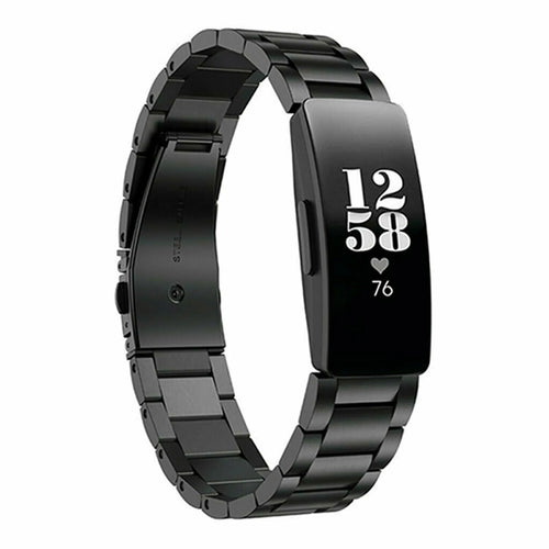 Steel Strap, black, on a watch, 3/4 front view