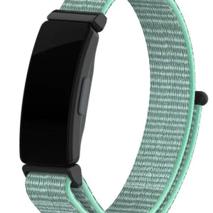 Nylon Strap, aqua, on a watch, 3/4 front view