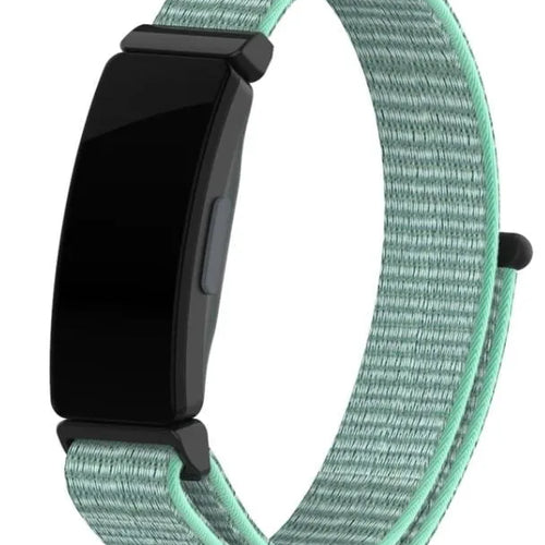 Nylon Strap, aqua, on a watch, 3/4 front view