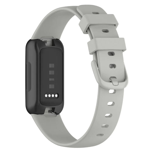 Silicone Strap, grey, on a watch, 3/4 front view