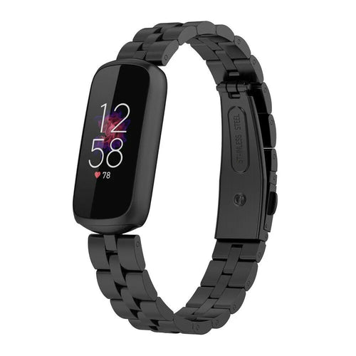 Steel Strap, black, on a watch, 3/4 front view
