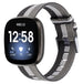 Fitbit Sense Adjustable Braided Strap with Buckle (Black-White-Grey)