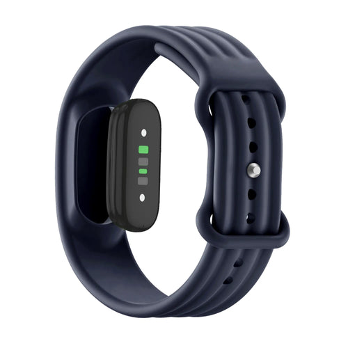 Silicone Strap 'Classic', midnight blue, on a watch, 3/4 front view