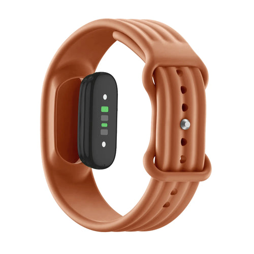 Silicone Strap 'Classic', dark orange, on a watch, 3/4 front view