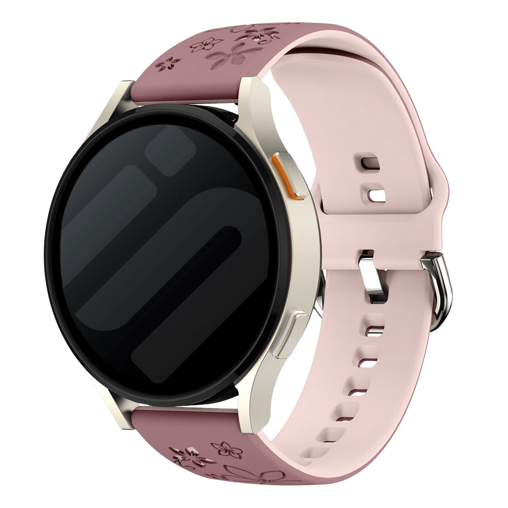 Correa silicona con flores Huawei Watch GT 7 - 41mm (morado/rosa claro)