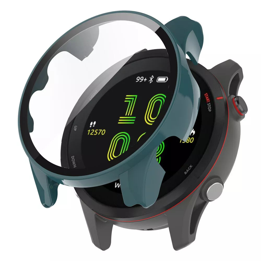 Funda rígida con vidrio Garmin Forerunner 255 (verde)