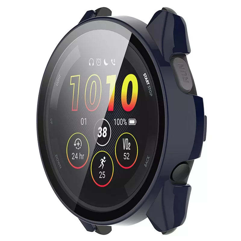 Funda rígida con vidrio Garmin Forerunner 265 (azul oscuro)