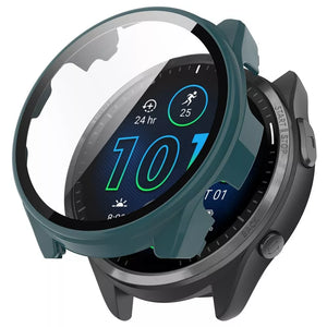 Funda rígida con vidrio Garmin Forerunner 965 (verde)