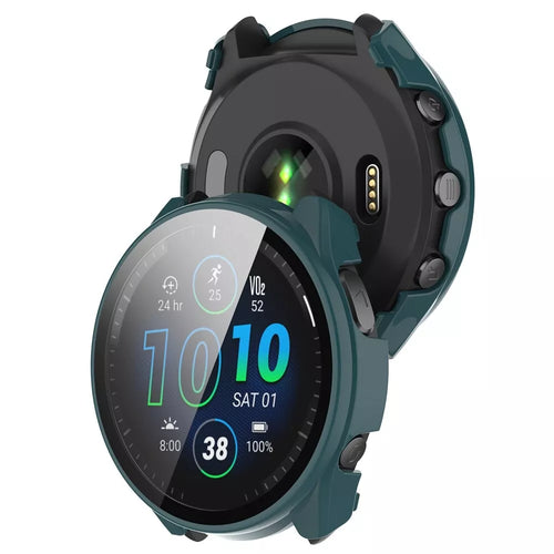 Funda rígida con vidrio Garmin Forerunner 965 (verde)
