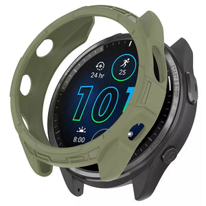 Funda TPU robusta Garmin Forerunner 965 (verde)