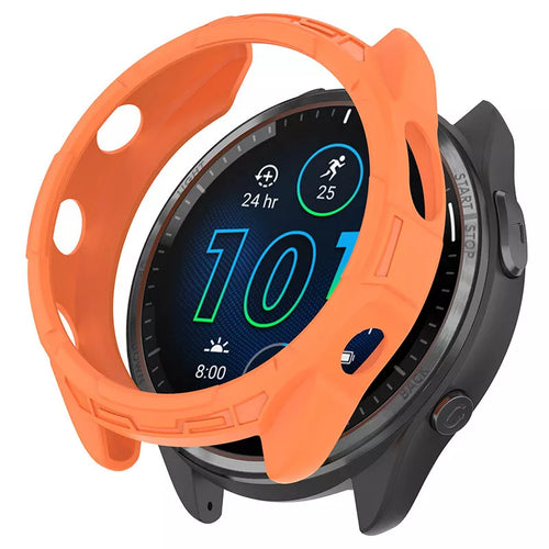 Funda TPU robusta Garmin Forerunner 965 (naranja)
