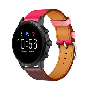 Leather Strap 'Duo', on a watch, 3/4 front view