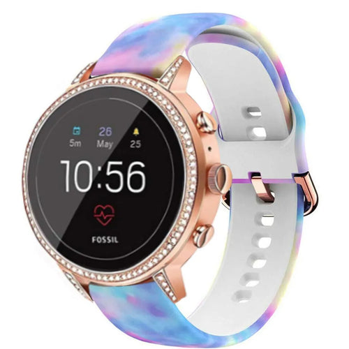 Print Silicone Strap, on a watch, 3/4 front view