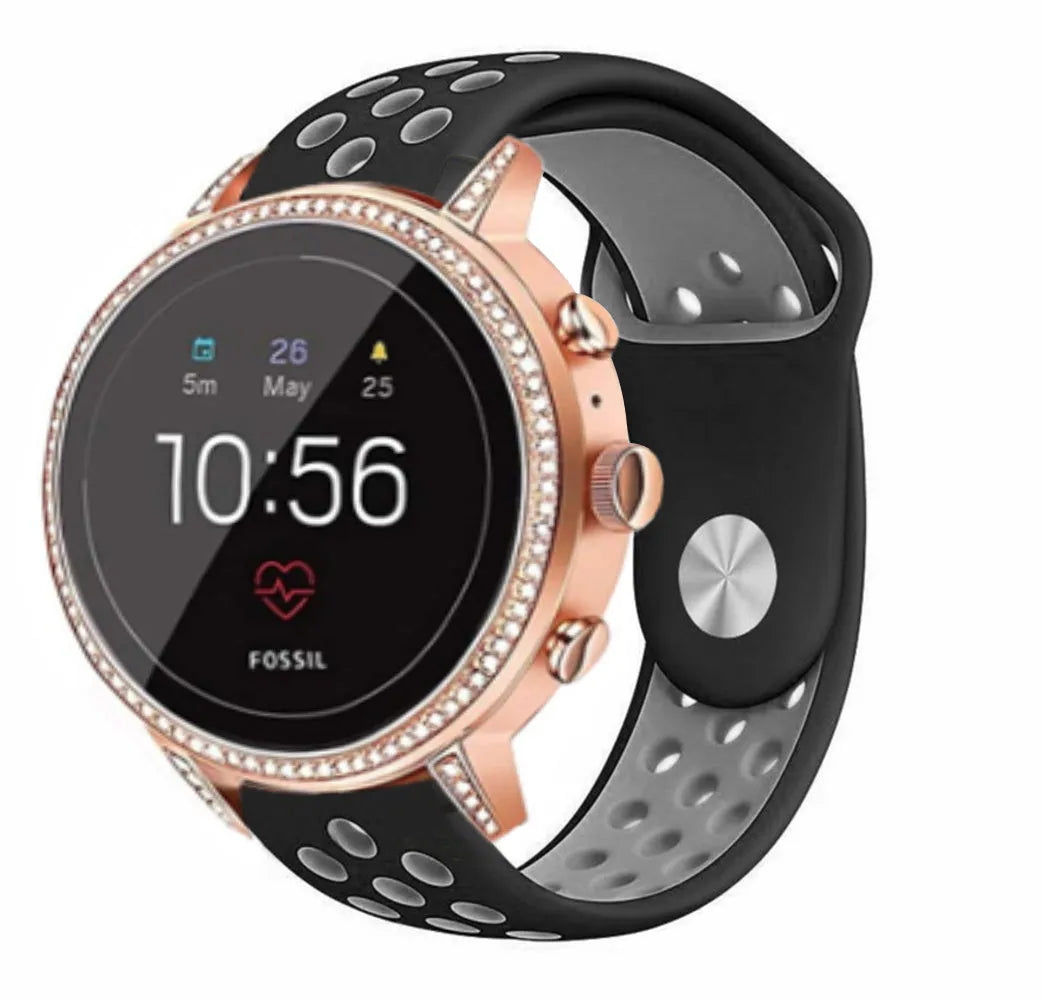 Correa deportiva Fossil Gen 4 Venture HR (negro/gris)