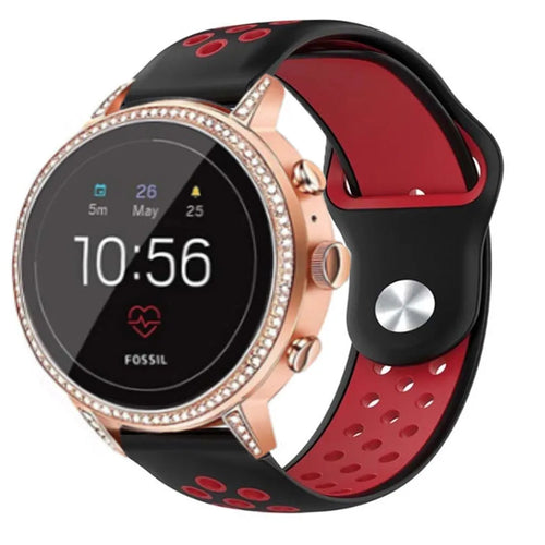 Silicone Sport Strap, on a watch, 3/4 front view