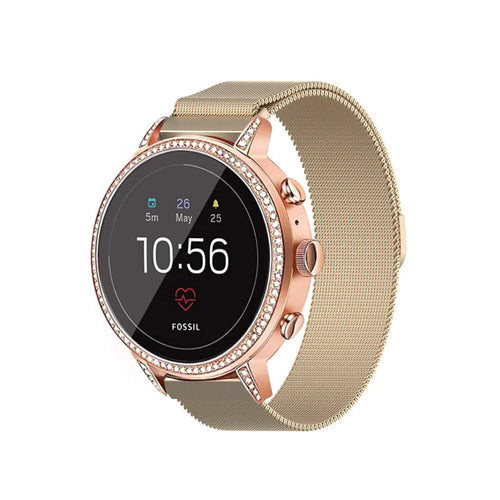 Correa milanesa Fossil Gen 4 Venture HR (champán)