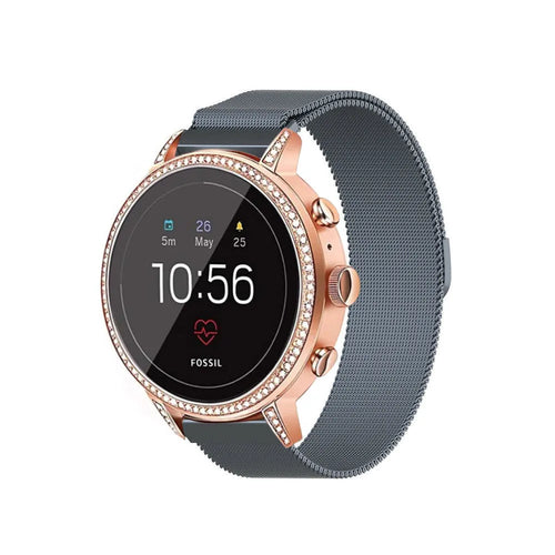 Correa milanesa Fossil Gen 4 Venture HR (gris)