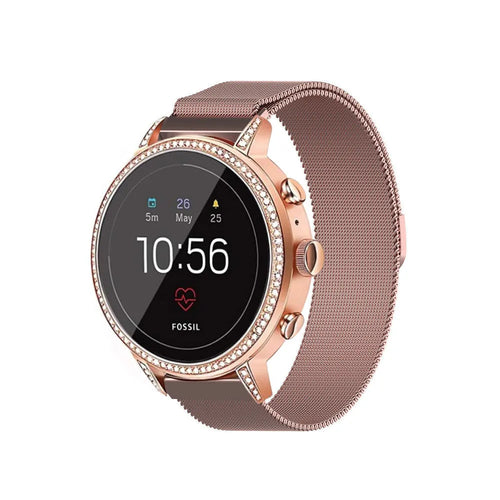 Fossil Gen 4 Venture (HR) Milanese Strap (Pink)