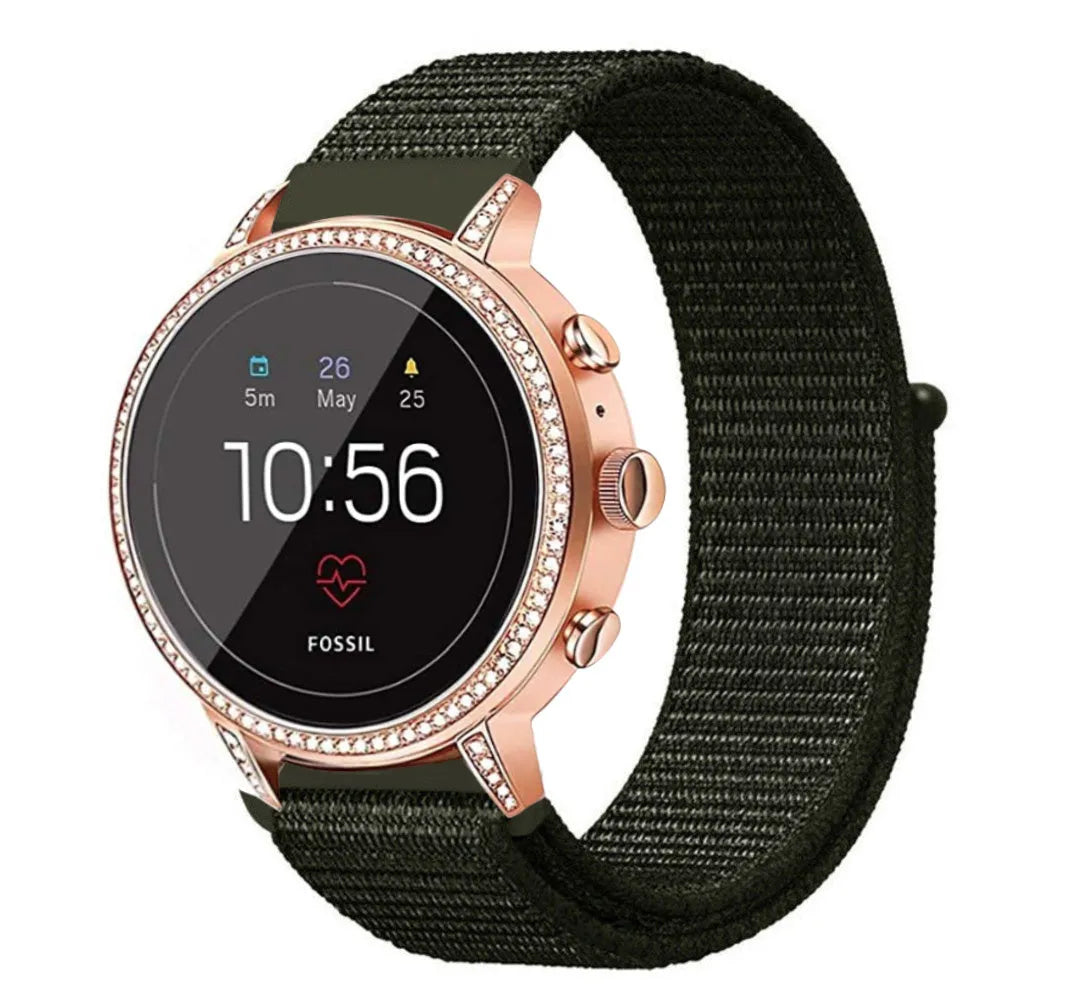 Fossil Gen 4 Venture (HR) Nylon Strap (Dark Green)