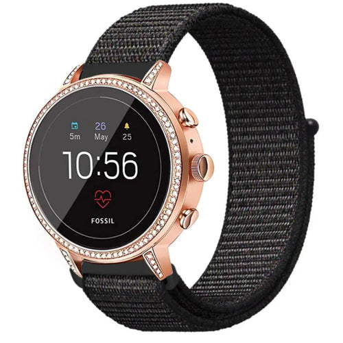 Correa nylon Fossil Gen 4 Venture HR (negro)