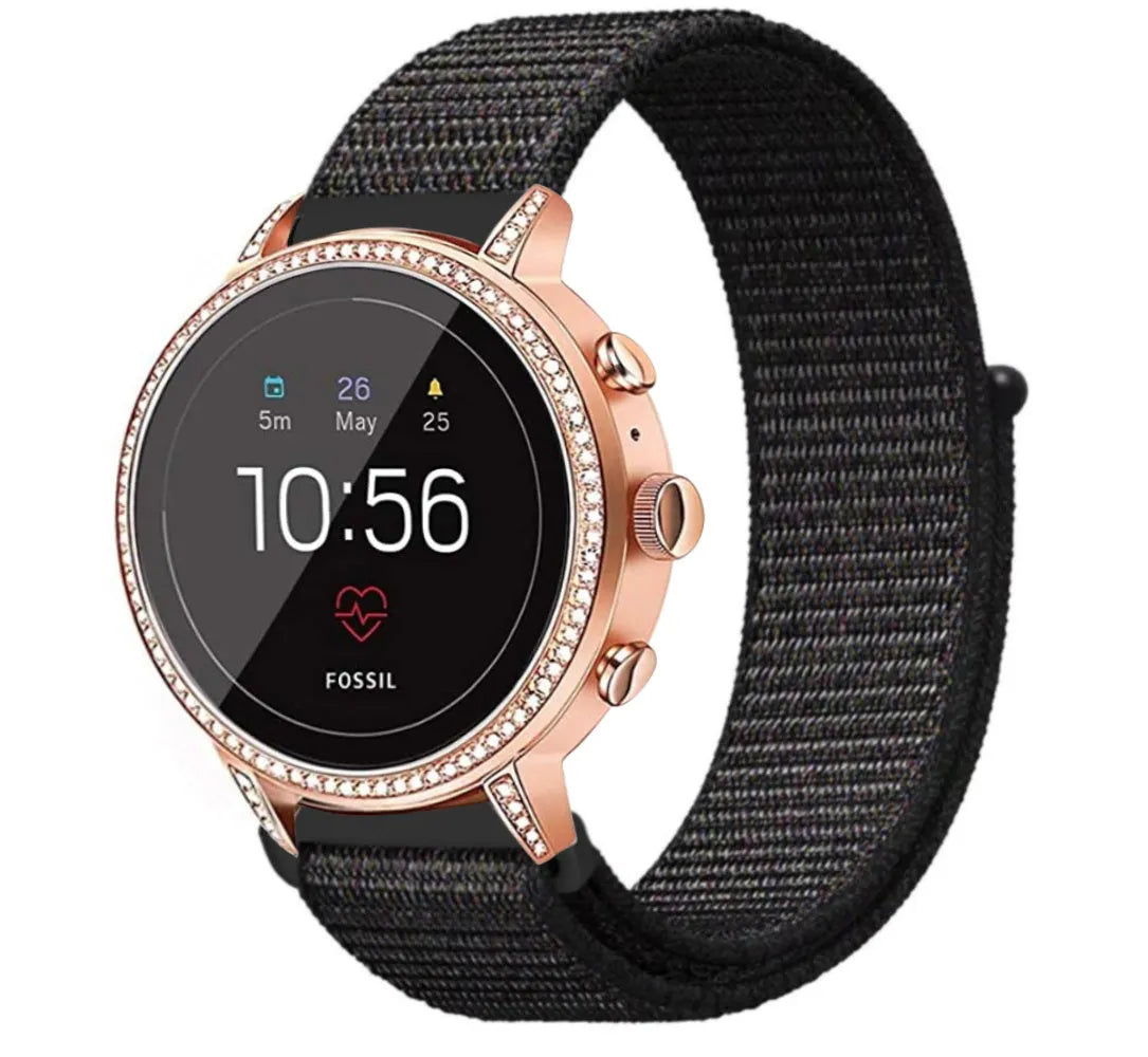 Correa nylon Fossil Gen 4 Venture HR (negro)