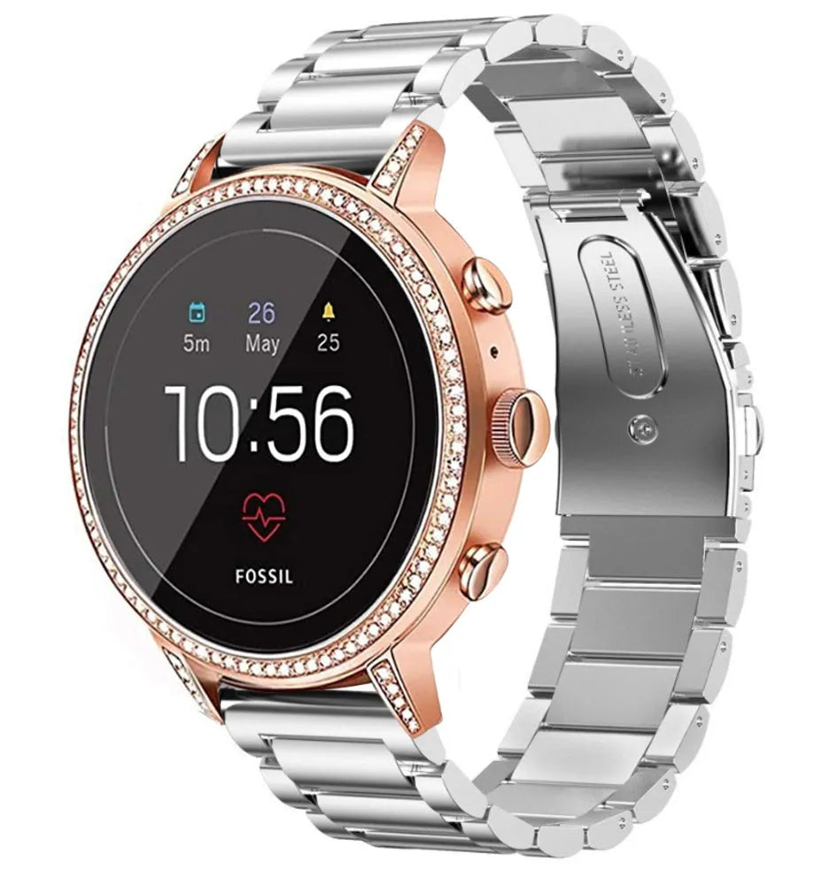 Correa acero Fossil Gen 4 Venture HR (plateado)